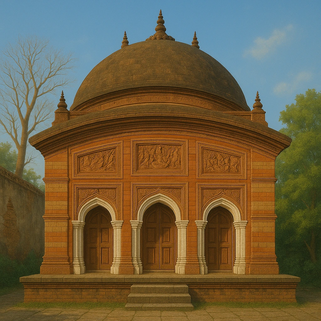 চার বাংলা মন্দিরের আদলে AI কল্পিত ছবি